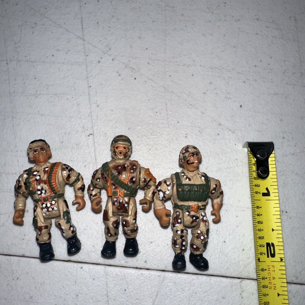 Night Brigade Military Muscle Men 2” 90s Lot Of 3 Vintage Rare VHTF Camo Soldier
